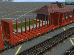 CP Rail 52'8'' Bulkhead Flatcar With Center Stakes