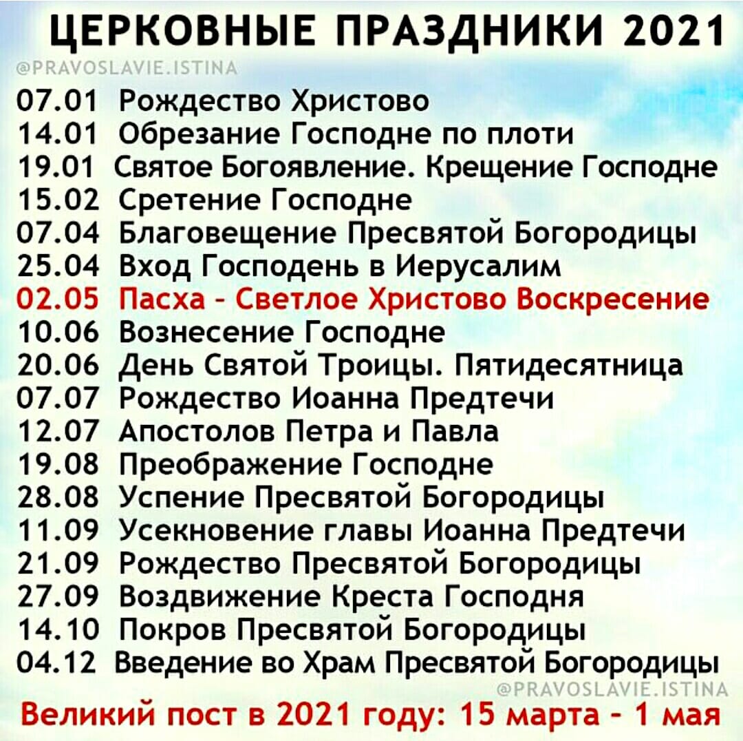 какой сегодня православный день
